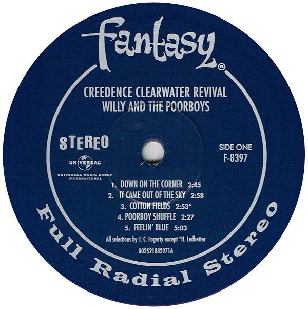 Creedence Clearwater Revival Willy And The Poor Boys [lp label a uk]